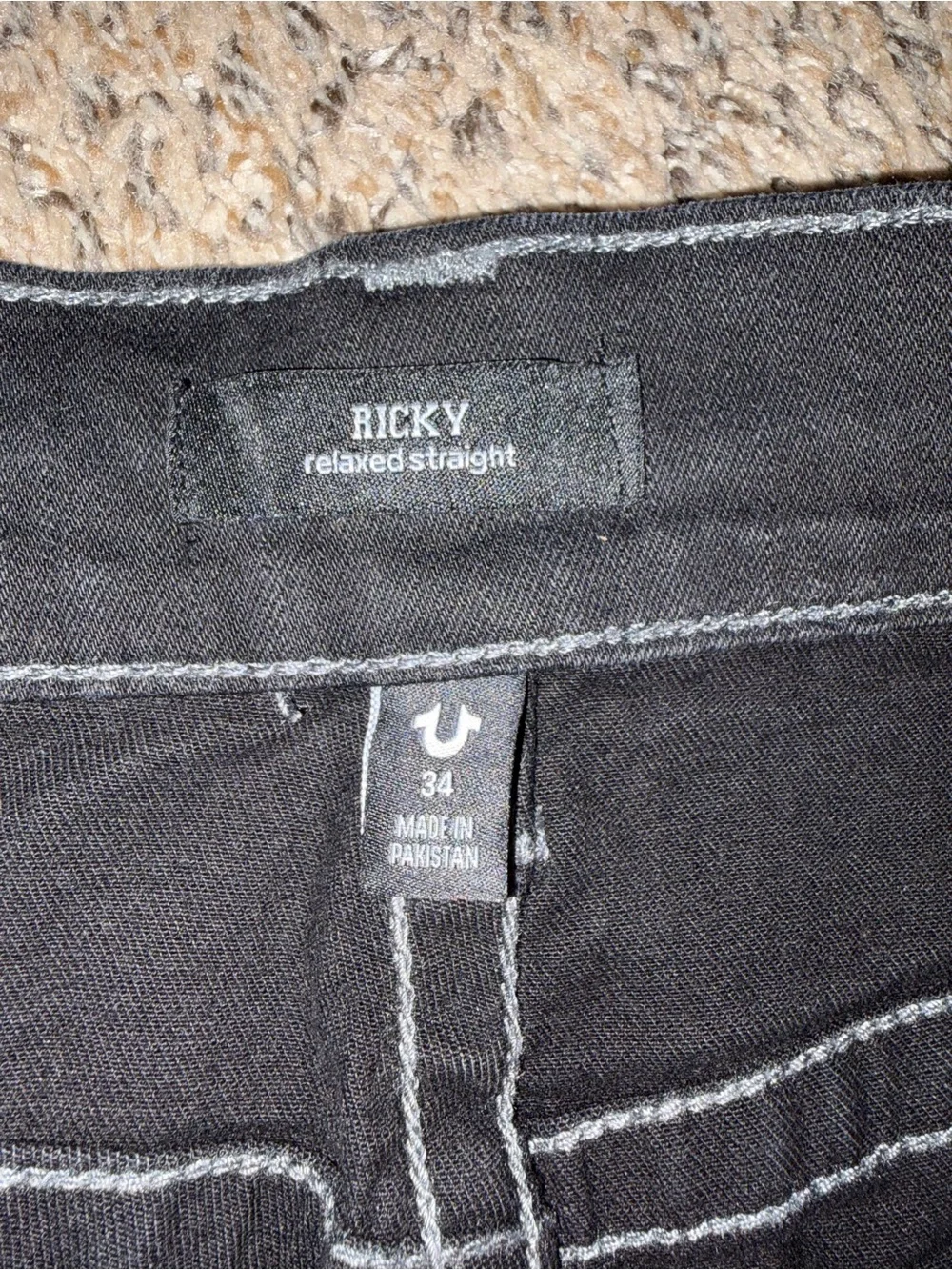 True Religion Ricky Flap Jeans Men’s W34 Black Horseshoe